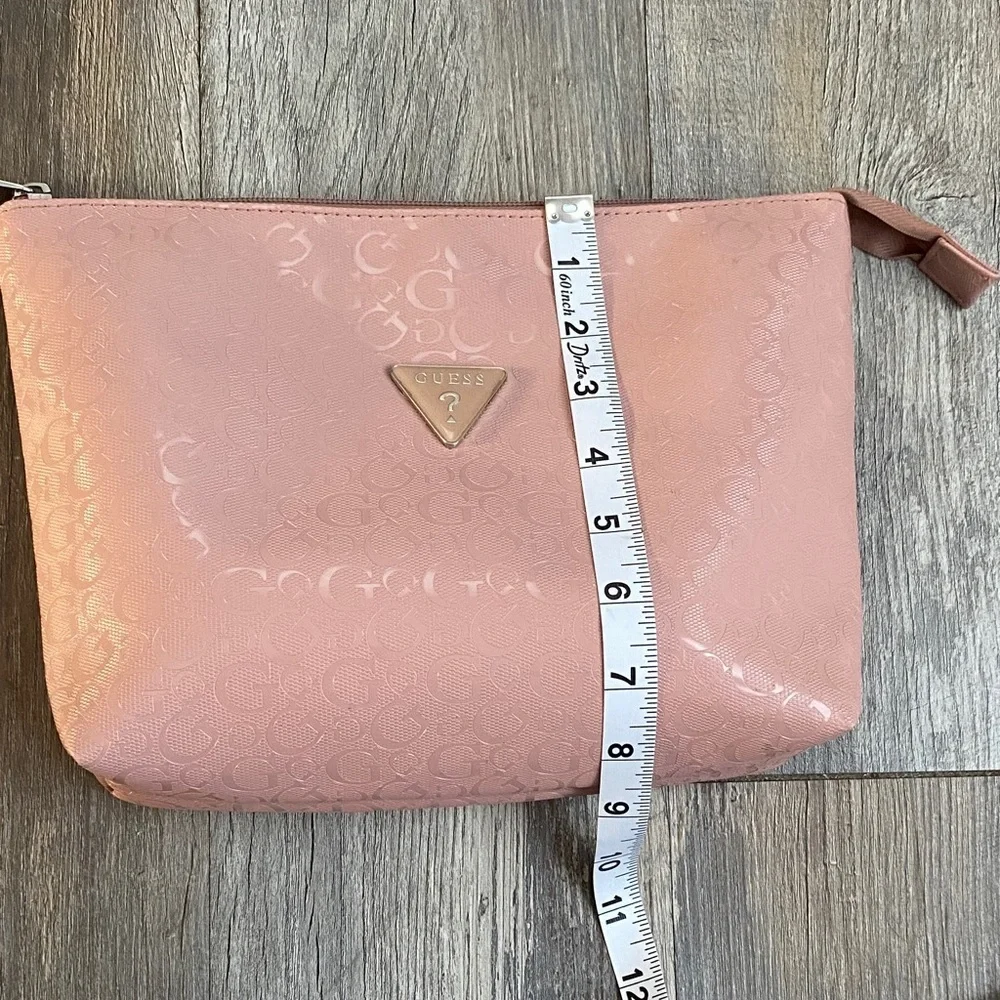 GUESS Pink Logo Cosmetic Bag